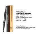 Double-End Waterproof Long-Lasting Eyebrow Pencil Eye Makeup Pens (Grey)