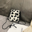 Cute Plush Drawstring Shoulder Bag Women Fluffy Messenger Street Mini Clutches