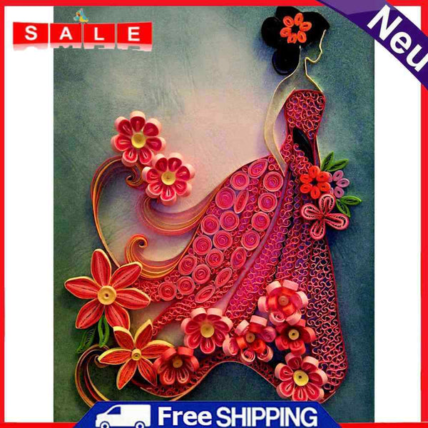 Diamond Painting Dress Women Full Round Drill Picture of Rhinestone DIY Drawing