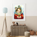 40x53cm Cross Stitch Full Embroidery Kit Christmas Girl Home Decoration Stamped