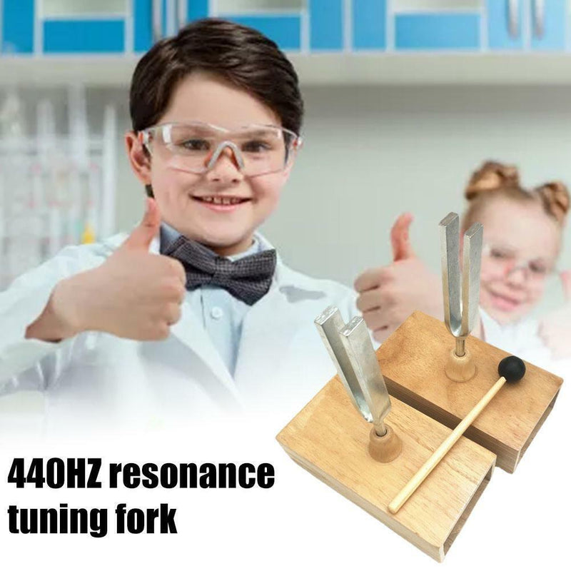 440 Hz Tuning Fork With Wooden Resonator And Beaters For Learning Musics