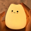 Cute 7 Color LED Night Light Soft Silicone Cat Pat Lamp Kids Gifts (Cute) Newly