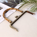 Metal Purse Frame Bamboo Handle Kiss Clasp Coin Bag Accessories DIY Craft 2 Pack