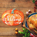 Fall Pumpkin Welcome Sign Autumn Pumpkin Hanging Wooden Signs Autumn Fall.