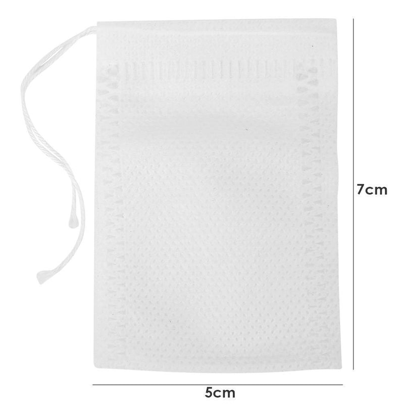 100pcs Empty Scent Drawstring Tea Bag Seal Filter Herb Spice Pouch (5x7cm)