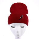 Fashion Unisex Boys Girls Skiing Print Warm Hat Beanie Knitted Cap (Red)