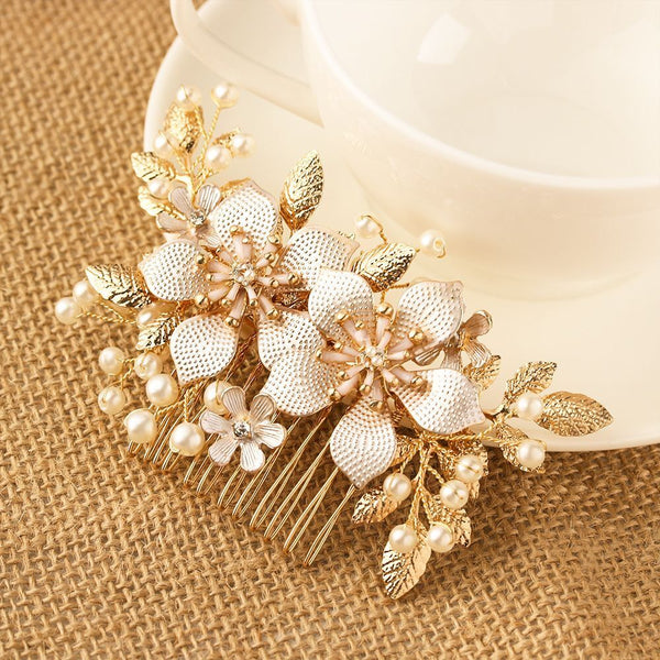 Wedding Party Crystal Bridesmaid Tiara Flower Hair Pin  Hair Combs Bridal Clips