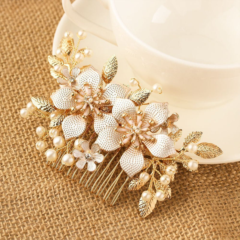 Wedding Party Crystal Bridesmaid Tiara Flower Hair Pin  Hair Combs Bridal Clips