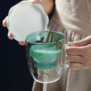 Decorations Transparent Glass Water Bottle Creative Mug Milk Cup With Cover