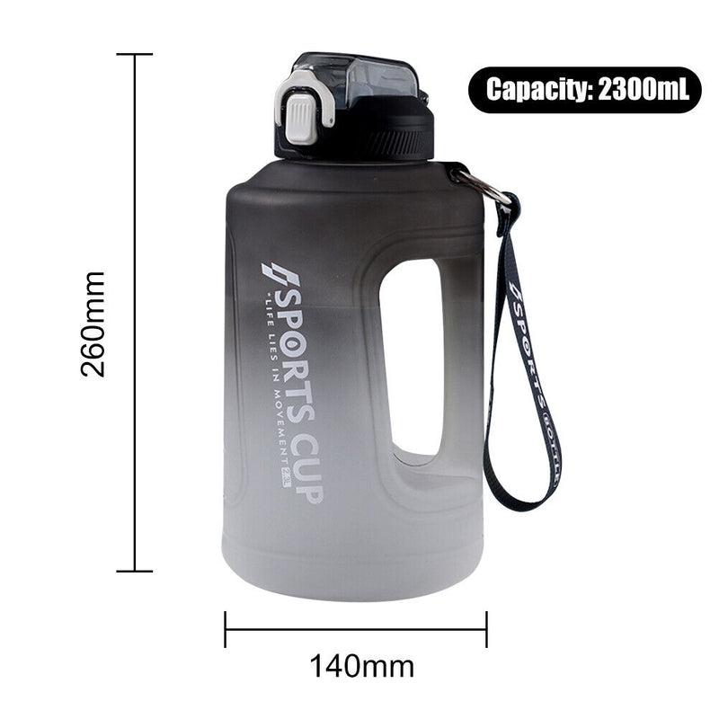 Sports Water Bottle Outdoor Fitness Travel Leakproof Frosted Cups (Black) Newly