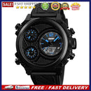 SKMEI Men Business Sports Fashion Waterproof Watches PU Strap Gift(Blue)