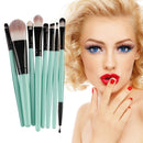 15pcs Eyeshadow Makup Brushes Tool Eye Powder Brush Set?Green Black?