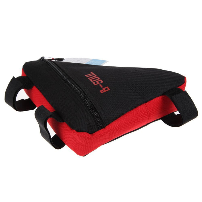 Triangle Cycling Front Tube Frame Pouch Bag Holder Saddle(Black+Red))