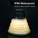 LED Solar Camping Lantern USB Rechargeable Collapsible Tent Lamp (Black) Newly