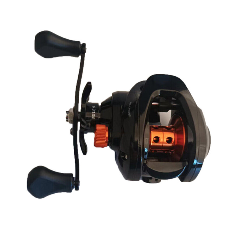 6.3/1 Low Profile Baitcasting Fishing Reel 18+1 BBs Metal Spool Line Cup Whee