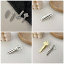 Barrette Key Cute Comb Wrench Headwear Alloy Hair Clip Scissors Metal Hairpin