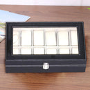 12 Grids PU Leather Watch Box Storage Case for Jewelry Display Organizer Holder