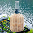 450g Gas Cylinder Cover Rattan Gas Tank Protector for Outdoor Camping Hiking