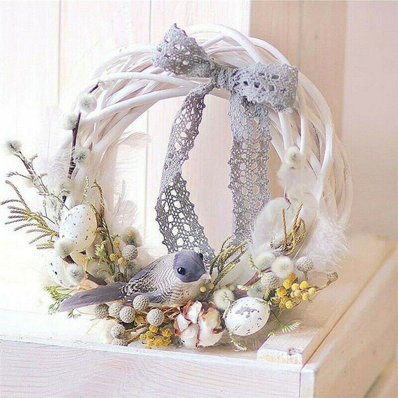 Decorations White Wreath Christmas Rattan Ring Garland Hanging Wreath Wicker