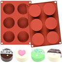 Silicone 6-Cavity Baking Mold Round Shape Chocolate Muffin Mousse Cake DIY Mould