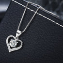 Jewelry Gift Neck Chain Cubic Zirconia Pendant Necklace Eternal Love Heart