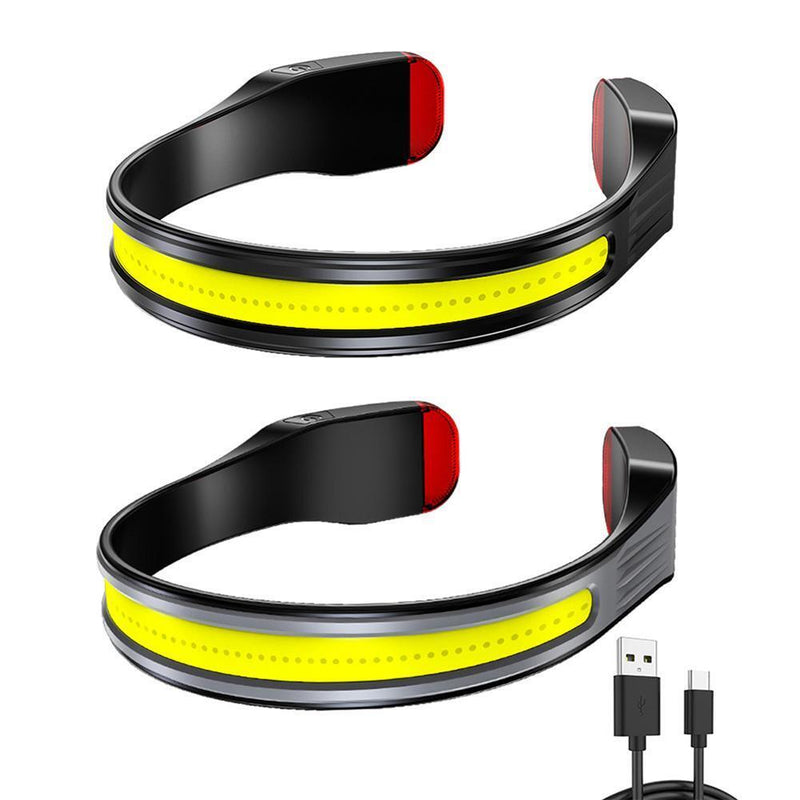 COB LED Headlight Portable 500LM Headlamps Torch for Camping Hiking (Black)