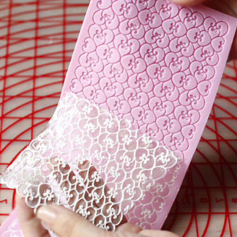 Lace Silicone Mold Mould Sugar Craft Fondant Mat Cake Decorating Bake Tool