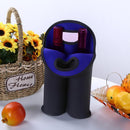 2 BottlesNeoprene Cooler Wine-bottle Bag Protective Cover (Blue+Black)