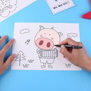 10pcs DIY Animal Series Scraping Painting Educational Learning Drawing Toys