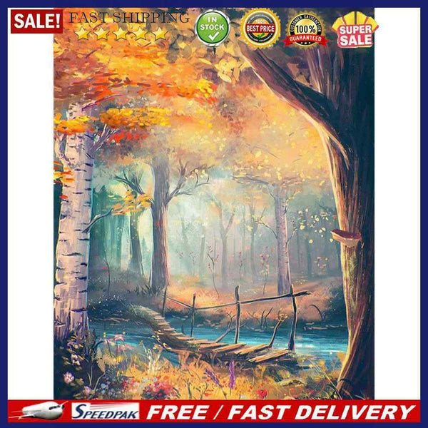 Forest Bridge Lake Oil Paint By Numbers Kits DIY Home Decoration Gift Unframed
