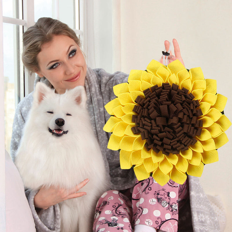 Sunflower Shape Dog Snuffle Mat Puppy Training Sniffing Feeding Blanket Pet Pad