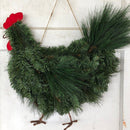 Christmas Rooster Chicken Wreath Green Rooster Wreath for Front Door Wreath DIY