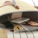 Straw Handbags Women Summer Beach Straw Bucket Bag Woven Tote with Tassel Purse