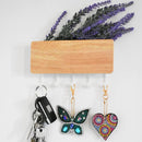 Wooden Wall Hanging Shelf Key Rack Sundries Storage Box Organizer (White) Newly