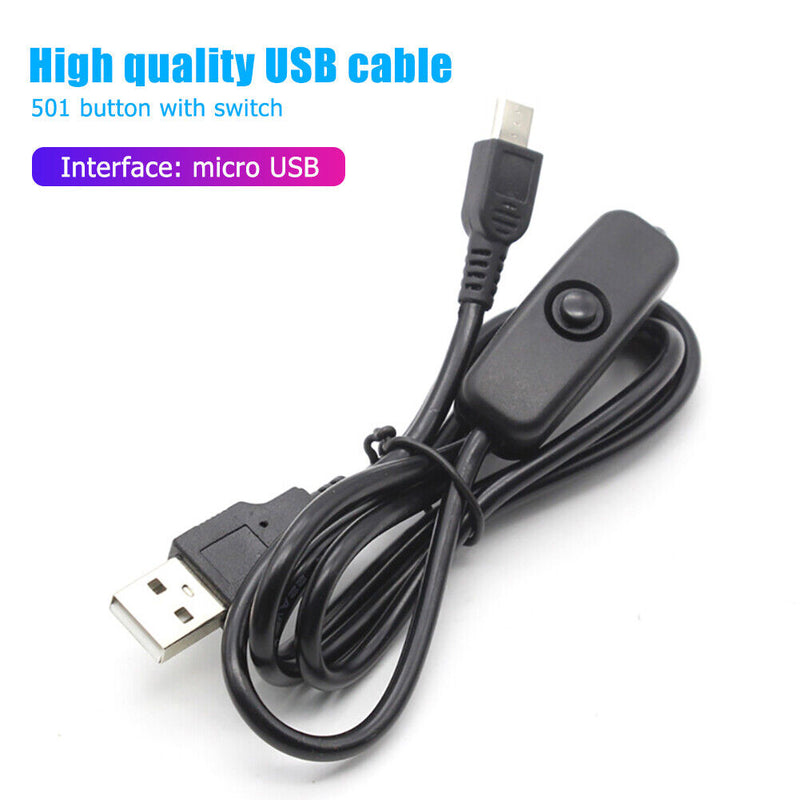 USB to Micro USB Charger Adapter Power Cable w/ On/Off Switch for Raspberry Pi