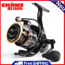 Metal Spool 5.2:1 Spinning Reel HE1000-5000 Drag Line Spool Cast Fishing Tackle