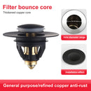 Stainless Steel Bathroom Sink Plug Wash Basin Bounce Drain Filter (Black) Newly