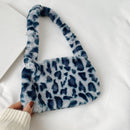 Animal Pattern Underarm Bag Women Mini Plush Shoulder Handbags Purse (12)