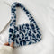 Animal Pattern Underarm Bag Women Mini Plush Shoulder Handbags Purse (12)