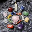 7 Chakra Hexagonal Crystal Stone Pendant Set Amethyst Energy Home Decor (D)