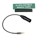 3.5mm Audio Male Plug with Internal Thread to 3Pin XLR Male Adapter Cable Newly