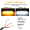 2pcs 36LED Motorcycle Turn Signal Light Strip Fork Strip Lamp Bar Accessories