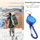 Metal Retractable Keychain Anti-Lost Anti-Theft EDC Keyring Buckle (Blue) Newly