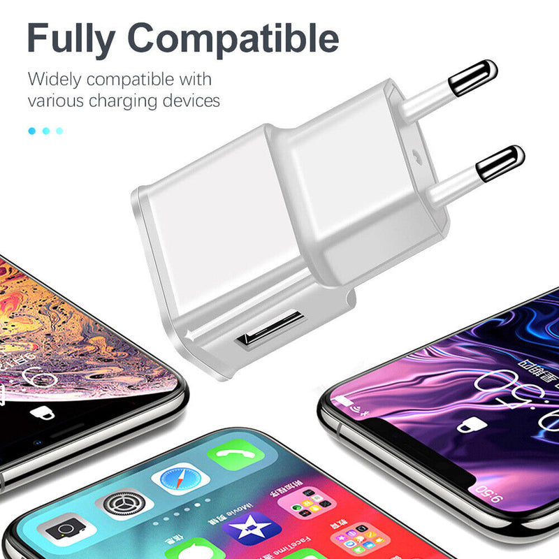 USB Chargers 1A 2A Wall Fast Charging Mobile Phone EU Plug Chargers Adapters