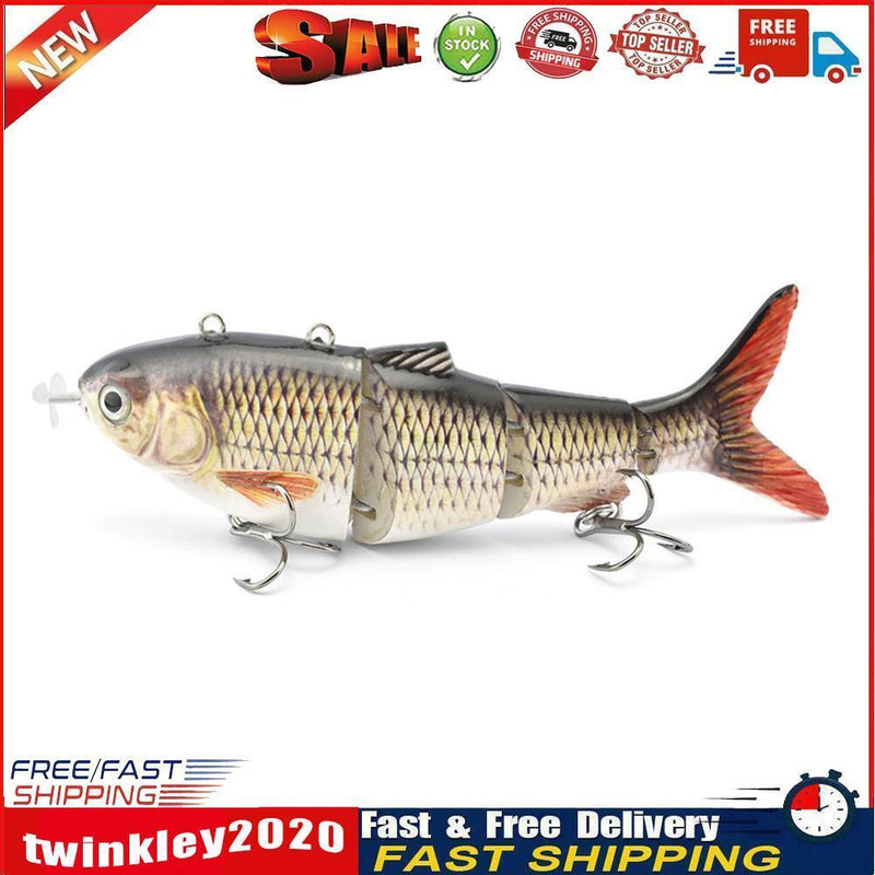Robotic Fishing Lure Electric Wobbler 4-Segment Auto Swimbait USB (BL-379) Newly