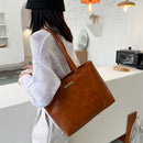 Women Handbag Large Capacity Shoulder Bag Lady Retro PU Leather Shopping Totes