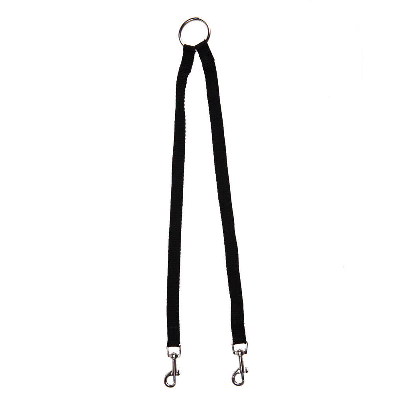 Nylon Double Dual Two Pets Dogs Leash 2 Way Coupler Walk Necklace(Black) Newly