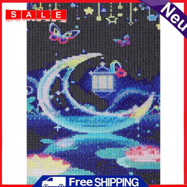 Round Crystal Diamond Painting Moon Abstract Series