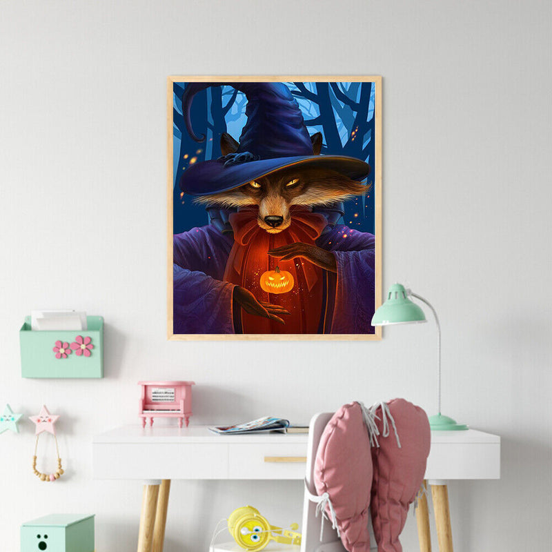 Fox Magician Oil Paint By Numbers Kit Frameless Drawing Picture Wall Decor