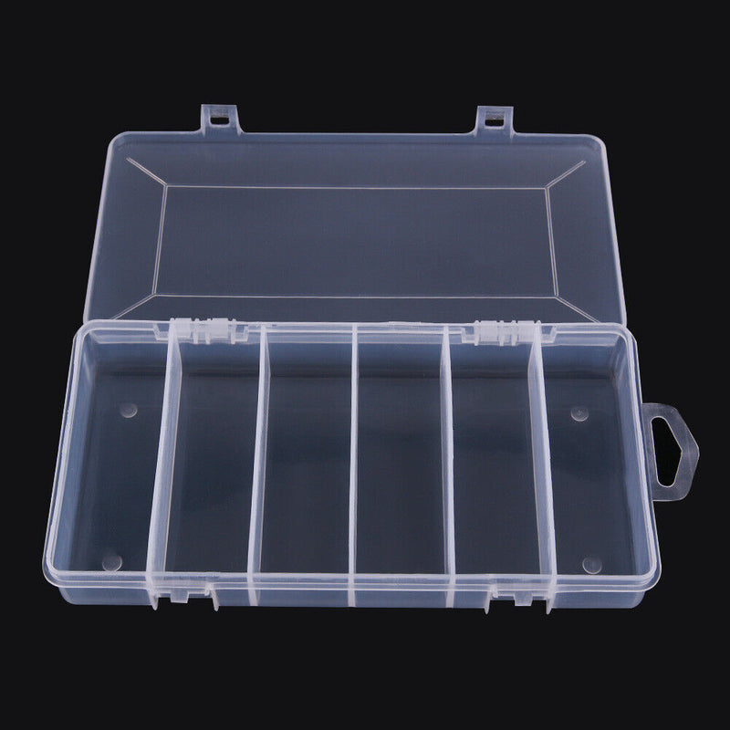 6 Compartments Fishing Lure Plastic Box Portable Kit Storage Case